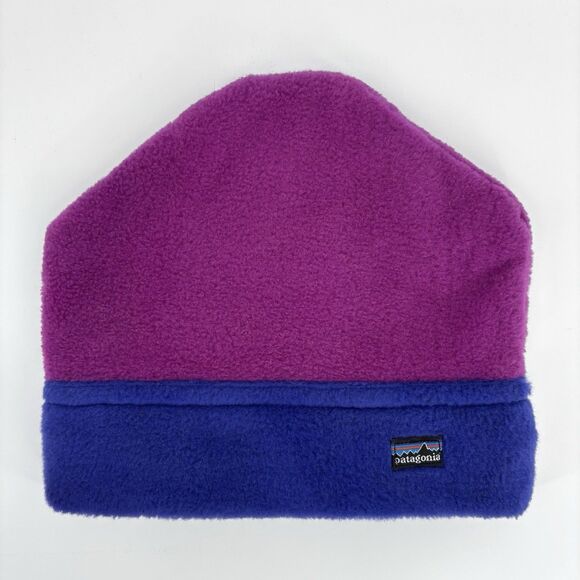 Patagonia Synchilla Fleece Colorblock Beanie Hat Size M Blue/Fuchsia Made In USA main image 7